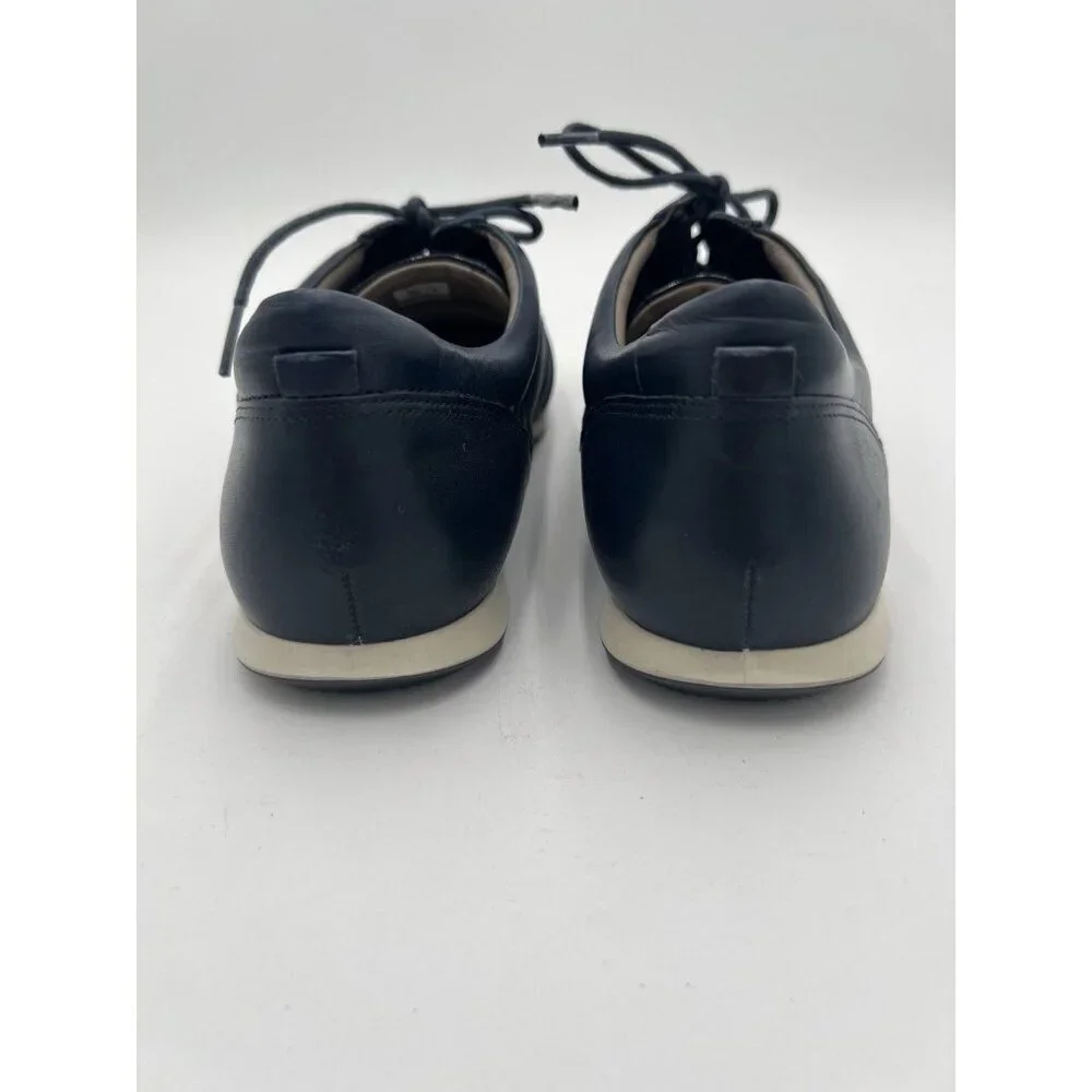 Ecco Touch Navy Leather Sneakers Women 40 US 9-9.5 Lace Up Comfort Walking Shoes
